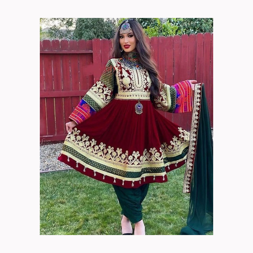 sachin and babi light blue dress Gulnoor Afghan Dress