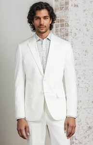 สูทสองชิ้นสำหรับผู้ชายสูททำงานสีพื้นเข้ารูปสำหรับงานแต่งงานแฟชั่นผู้ชายขนาดพิเศษ - Product Image 2