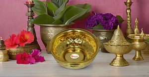 Handcrafted <b>round</b> Traditional Bowl Designer Brass Urli Floral Pot <b>Table</b> Vase for Home Decor Exquisite Brass Craftsmanship - Product Image 2