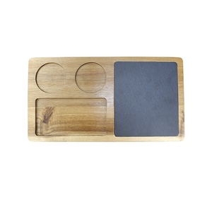 Tự Nhiên Nhà Cao Cấp <span class=keywords><strong>Slate</strong></span> Đá Và Keo Gỗ Pho Mát Bít Tết Cắt Phục Vụ Hội Đồng Quản Trị Với 2 Phục Vụ Bát - Product Image 5