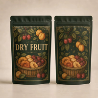 Op maat bedrukte, gerecyclede, herbruikbare stand-up pouch voor groene matte gedroogde fruitgummies, voedselverpakking