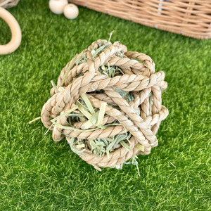Accesorios económicos para hámsteres y conejos, bolas de pasto marino para masticar, juguete de paja de pasto marino - Product Image 4