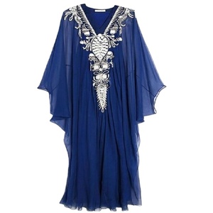 Abaya ouverte musulmane moderne islamique brodée en organza, 100% lin, grande taille, infroissable, pour femme, de Delhi, collection 2023 - Product Image 1
