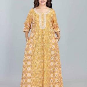 Prix d'usine Robe de nuit pour femmes à manches longues en coton mélangé Prête à l'exportation - Product Image 2