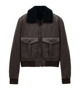 Veste en cuir pour homme de haute qualité, design personnalisé, fermeture éclair, décontractée, veste en cuir d'extérieur, automne et hiver, veste chaude en cuir pour homme - Product Image 5