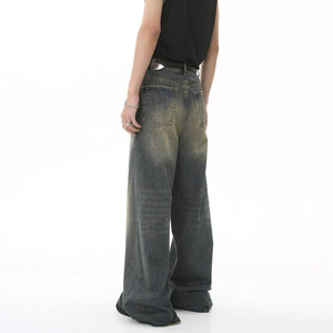 กางเกงยีนส์ผ้าฝ้ายแบบกำหนดเองสำหรับผู้ชายที่สร้างขึ้นเพื่อความทนทานความสบายและดูคลาสสิก - Product Image 4