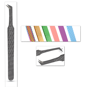Pinzas profesionales para extensión de pestañas, volumen de embalaje personalizado, puntas de fibra, Nano Grip, pinzas para Injerto de pestañas de acero inoxidable - Product Image 1