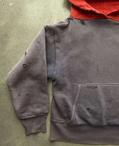 Sweat à capuche pour homme, style urbain, hiver, 100% coton, double couche, intérieur gaufré, effet vieilli, délavé soleil, délavé à l'acide, avec fermeture éclair, respirant - Product Image 5