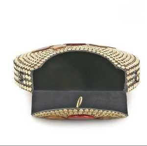 Bolso de mano Vintage tradicional para mujer, monedero con tachuelas de Metal y diseños de piedras preciosas, bolso de noche, caja, correa de cadena de embrague también - Product Image 1