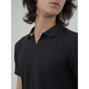 ZARYN Polo tricoté de haute qualité MC2343 Coupe décontractée classique Uni à carreaux foncés Brodé Écologique Options grandes tailles - Product Image 6