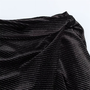 กระโปรงทรงเอไลน์ลำลองแนวย้อนยุคของผู้หญิงสีดำล้วนย้อมสีล้วนผ้ากำมะหยี่เป็นมิตรต่อสิ่งแวดล้อมประดับเลื่อมสำหรับฤดูใบไม้ร่วง - Product Image 3