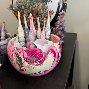 Bol de rangement en fil de bambou tendance pour tricoter le crochet à la maison porte-bol en fil de résine - Product Image 4