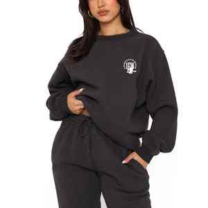 Cómodo traje de jogging de 2 piezas con estampado floral para mujer, chándal de entrenamiento suave suelto, nuevos trajes cómodos de 2 piezas - Product Image 1