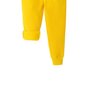 กางเกงจ็อกเกอร์เด็ก สวมใส่สบาย สีเหลือง ผ้าฝ้ายผสมโพลีเอสเตอร์ ผ้าฟลีซ เอวยางยืด มีกระเป๋าสองข้าง เป็นมิตรกับสิ่งแวดล้อม น้ำหนักเบา คุณภาพสูง - Product Image 5