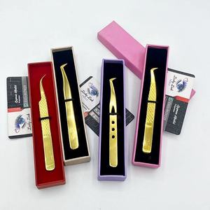 แหนบสำหรับต่อคิ้วขนตาแบบเส้นใยทองฉลากตามสั่งทำจากสเตนเลสสตีลใช้เพื่อความสวยงาม - Product Image 4