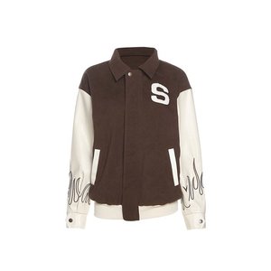 Nouvel arrivage livraison directe costume de baseball personnalisé pulls de couple universitaire veste unisexe manches polaire veste universitaire Letterman - Product Image 5