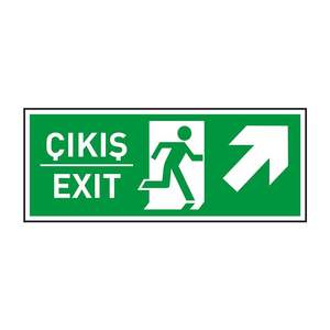 Dekota 3mm Exit Right up Arrow Photoluminescent Sign Indoor/Outdoor LED <b>Light</b> 220V SMD Source IP65 Rating - Product Image 1