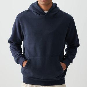 Sweat à capuche doublé polaire solide pour hommes avec poche kangourou Design à épaules tombantes Sweatshirt à capuche durable - Product Image 4