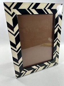 Cadre photo en bois avec incrustation d'os vibrant | Porte-photo décoratif fait à la main | Décoration artistique et cadeau unique - Product Image 2