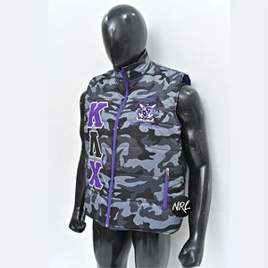 Chaqueta de chaleco acolchado bordado con logotipo personalizado de alta calidad para hombre, chaqueta acolchada tejida de poliéster Spandex de camuflaje OEM de invierno para hombre - Product Image 3