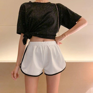 Ensemble de shorts en éponge française pour femmes, en coton, en molleton lourd et décontracté pour femmes, ensemble de shorts confortables pour femmes, shorts grande taille - Product Image 5