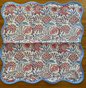 Vente chaude Flamingo Rose Pigeon Bleu 100% Coton À La Main Indien Bloc Imprimer Serviettes Style Moderne Carré Doux Tissu Tissu Haute - Product Image 6