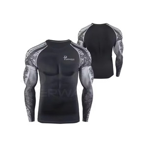Rash Guard Protección solar Buceo Traje de baño de manga larga Rash Guard para hombres Traje de neopreno Camisa de surf Logotipo personalizado Rash Guard para hombres - Product Image 6