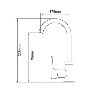 Rubinetto per lavabo a leva singola serie Neva Black (Mirtak 68505) - Product Image 2