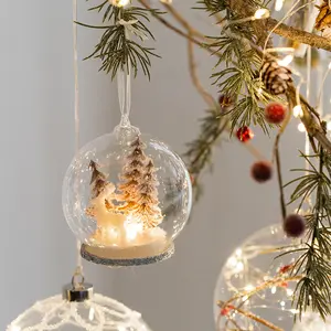 Pendentif boule de verre lumière de Noël créatif décoration de fenêtre accessoires photo décoration de boule de verre LED de Noël