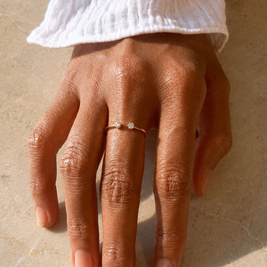 Bague en diamant à extrémité ouverte - Bande solitaire réglable en argent sterling - Product Image 5
