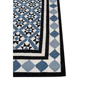 พรมขนสัตว์ทอมือลายเรขาคณิตแบบนามธรรม Alhambra Ivory Flat Weave  พรมปูพื้นทำมือจากปอกระเจาสำหรับบ้าน รูปทรงสี่เหลี่ยมผืนผ้า สำหรับห้องโถง ลายเพชร ADWL-13160 - Product Image 4