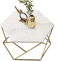 Meubles de salon en marbre et laiton design moderne pieds dorés table basse centrale en marbre 3 tailles différentes
