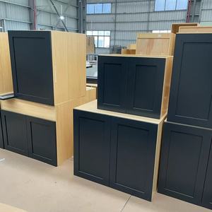 Ensemble d'armoires de cuisine en gros en bois massif de style européen moderne fabriqué en usine - Product Image 1