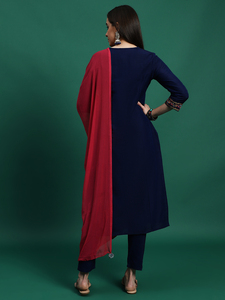 Conjuntos Exclusivos de Kurti, Pantalón y Dupatta de Algodón Negro para Mujer, Diseño de Línea A, Ropa Casual de Verano, OEM - Product Image 4