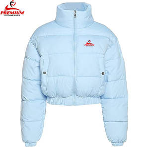 Veste courte en coton d'automne personnalisée pour femmes Vestes d'extérieur à capuche matelassées à bulles coupe-vent en duvet - Product Image 3