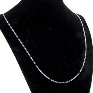 สร้อยคอโซ่แบนสีเงิน925แวววาวโซ่แฟชั่นสำหรับผู้หญิง - Product Image 2