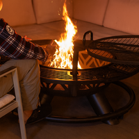Foyer à bois Mountain Valley de 47 pouces avec grille réglable à 360 degrés, acier robuste, foyer et table de barbecue 2 en 1