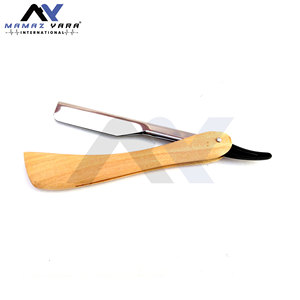 Navaja de afeitar de una sola hoja con mango de madera marrón, herramienta clásica tradicional para afeitado en húmedo, para el cuidado personal masculino, de borde recto, calidad de barbero, duradera - Product Image 4