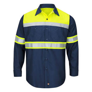 T-shirts de travail à manches longues pour hommes Logo personnalisé Vêtements de travail de construction réfléchissants à haute visibilité Respirant Léger Haut - Product Image 6