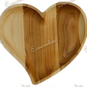Bandeja para servir, plato de bambú para dulces, forma de corazón de madera, la mejor idea romántica para todos los que amas, tablero de madera único y hecho a mano - Product Image 5