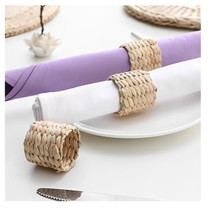 Natural Rattan Woven <b>Napkin</b> Ring <b>Holder</b> Handmade Eco Friendly Rustic Decoration For Dining Table Settings - Product Image 3