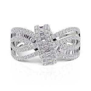 Jeulia Bow <b>Ribbon</b> Triple Pave Set Wedding Ring with Zircon - Product Image 1