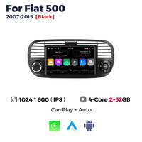 Pour navigation automobile portable à écran tactile RGB avec système d'exploitation Android, CarPlay et son stéréo 360° pour Fiat 500 2007-2015