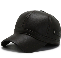 Chapeau non structuré à bord plat en toile 6 panneaux avec lanière en cuir casquettes en cuir avec logo et casquette - Product Image 5