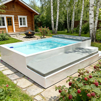 Piscina con Sofá, Piscina de Fibra de Vidrio Resistente a la Corrosión y a los Rayos UV, Piscina Confortable para el Hogar, Familia y Jardín