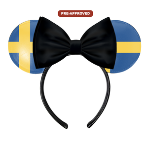 Diadema Personalizada Hecha a Medida con Orejas de Ratón y Bandera de Suecia H.E.R. Accesorios - Product Image 1