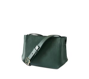 Sac à bandoulière vintage en cuir véritable vert olive rayé pour femme, grand sac à main souple à sangle unique, résistant à l'eau - Product Image 3