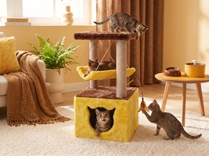 CozyCat Classic - Casa Torre de 3 Niveles con Hamaca de Yute y Postes Rascadores - Product Image 6
