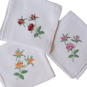 White Embroidery High Quality <b>Napkin</b> Eco Friendly Sustainable Reusable Wedding & Restaurant Use Linen 100% Cotton Ecofriendly - Product Image 2