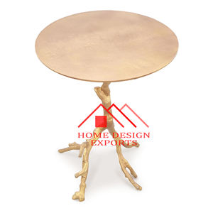 Metal para el hogar hoteles y restaurantes Mesa auxiliar con acabado dorado - Product Image 6